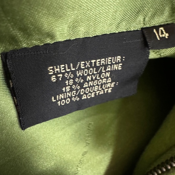 Dana Buchman green wool coat size 14 - Picture 4 of 5